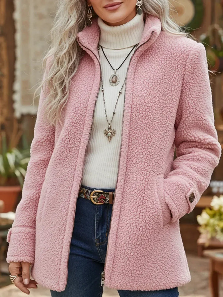 Clarissa | Giacca effetto lana d'agnello