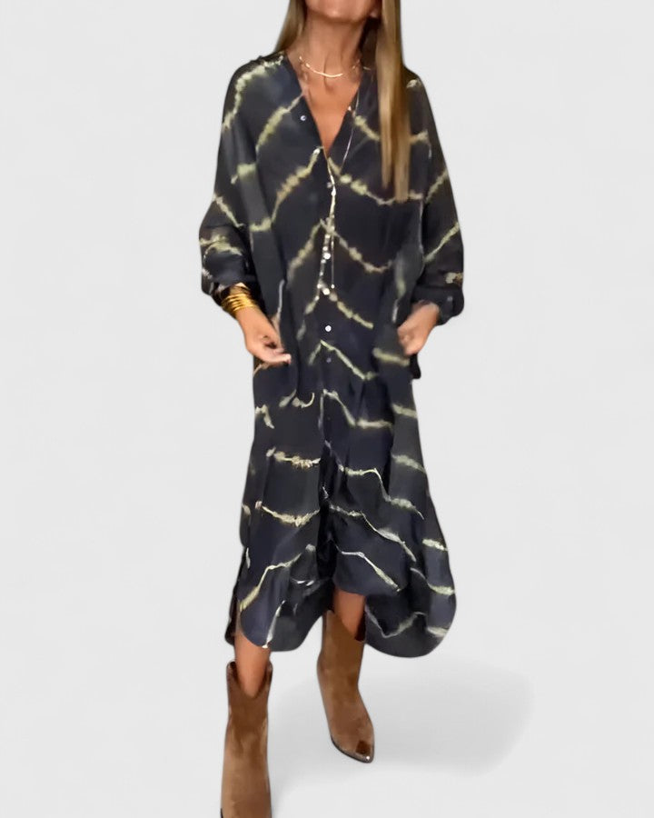 AMELIE | ELEGANTE ABITO MAXI STRIATO BOHO