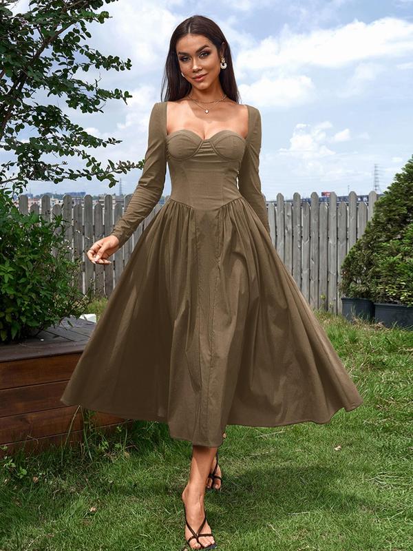 HOLLY™ - Abito A-Line Elegante con Rouches e Scollo a Cuore per Feste