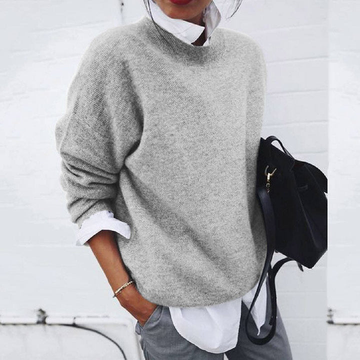Elena Pull Femme en Cachemire – Pull de Luxe avec Col Rond Classique & Coupe Élégante