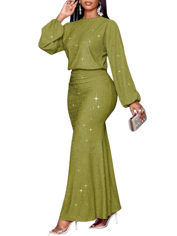 NEGGIE™ - Abito Bodycon Elegante con Maniche Lunghe e Orlo a Sirena per Donne