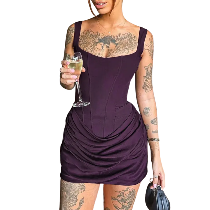 MARIBETH™ – Mini Abito Corsetto Sexy con Coulisse Arricciato