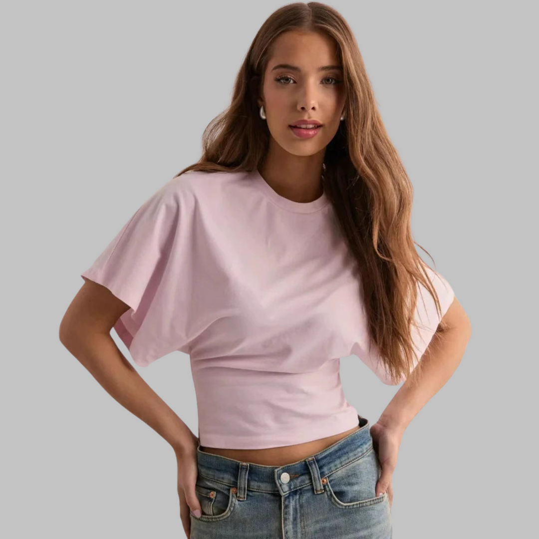 RAZI™ - Top Casual Fitted a Manica Mezza con Collo Rotondo