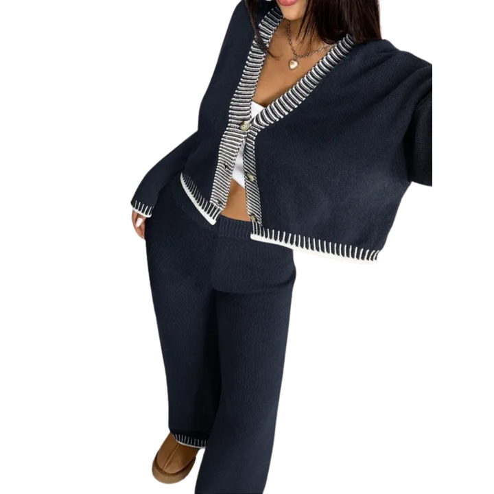 SHAMCEY™ – Set Comodo con Maglione e Pantaloni a Righe