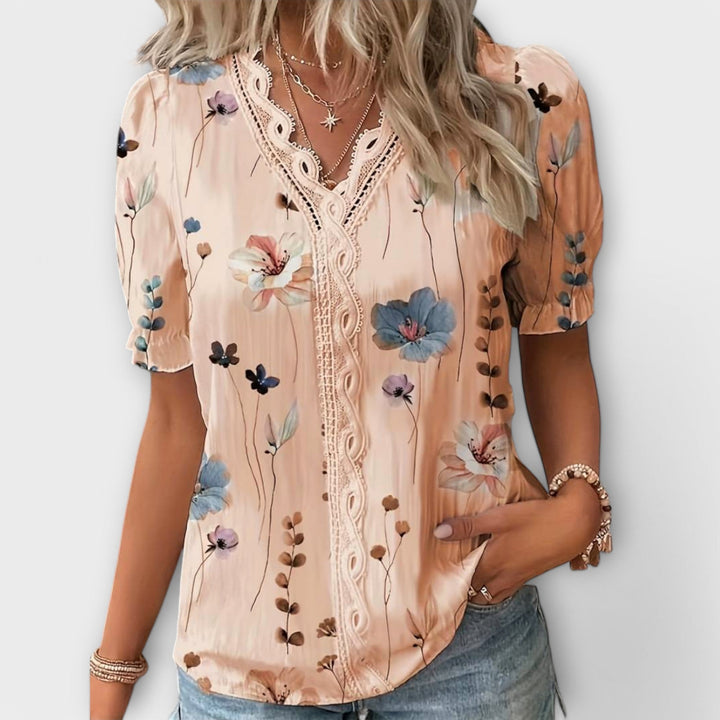 Emily - Blusa alla Moda con Collo Punta