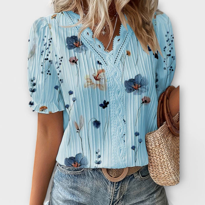 Emily - Blusa alla Moda con Collo Punta