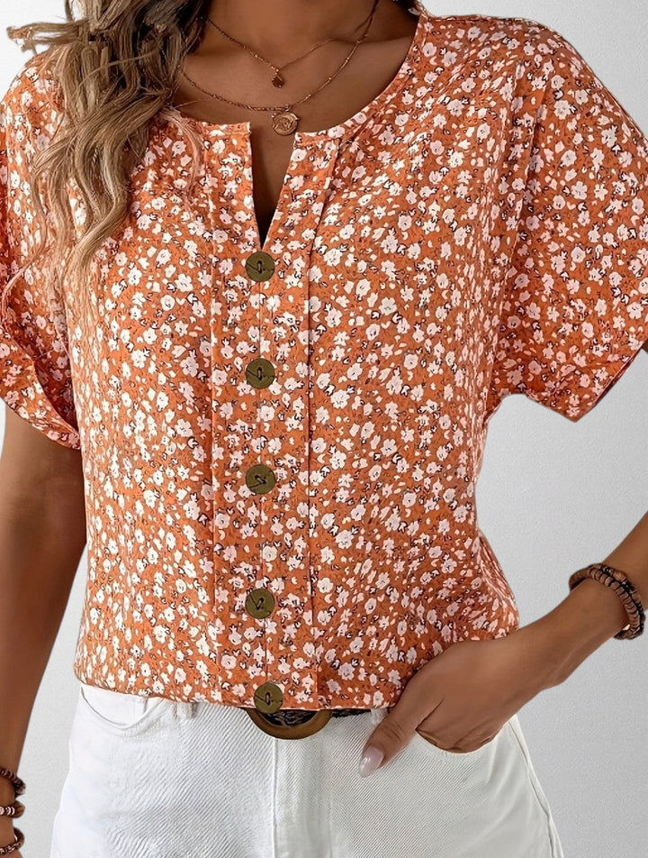 Olivia - Blusa a Bottoni Floreale