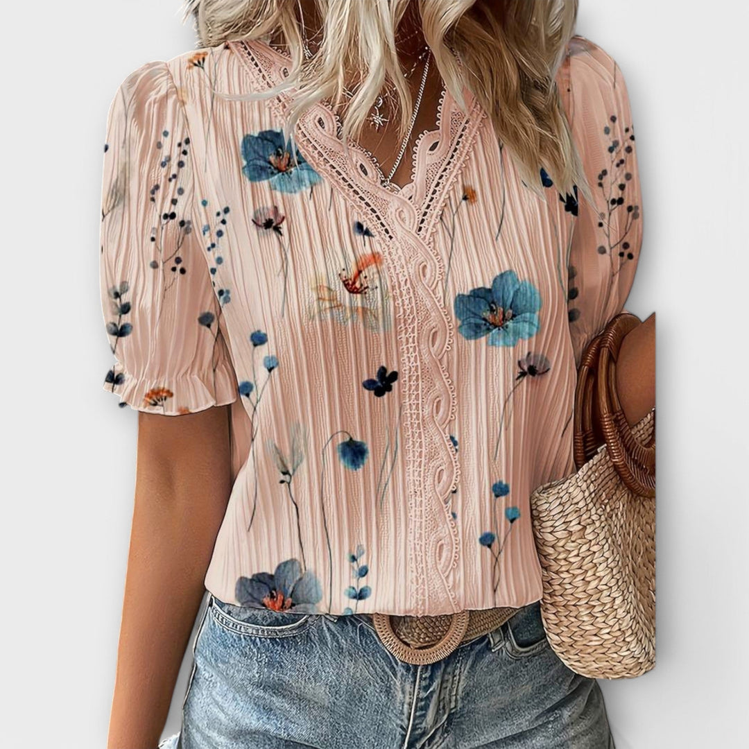 Emily - Blusa alla Moda con Collo Punta