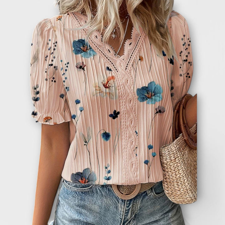 Emily - Blusa alla Moda con Collo Punta