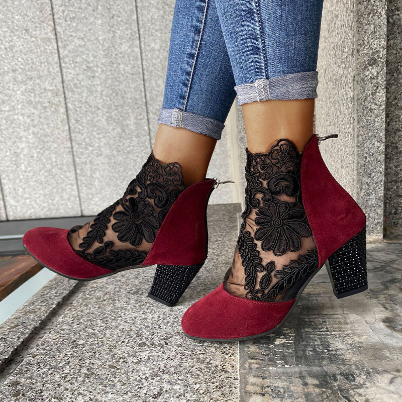 JOLIE™ - Stivali con Tacco e Pizzo Eleganti