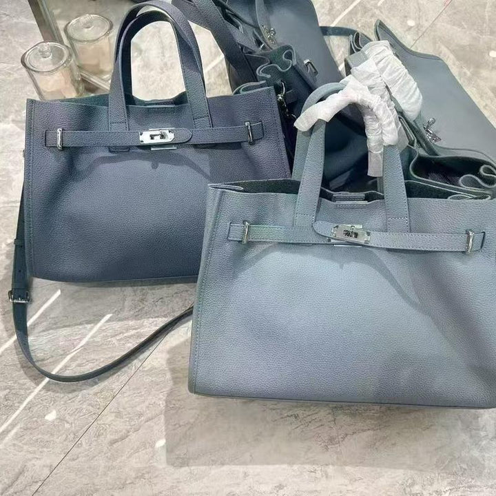 BEVERLEY™ - Borsa a Spalla in Vera Pelle di Mucca di Grande Capacità per Lavoro e Viaggi