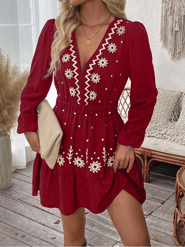 LOTTIE™ - Abito Casual Elegante con Maniche Lunghe Ricamato