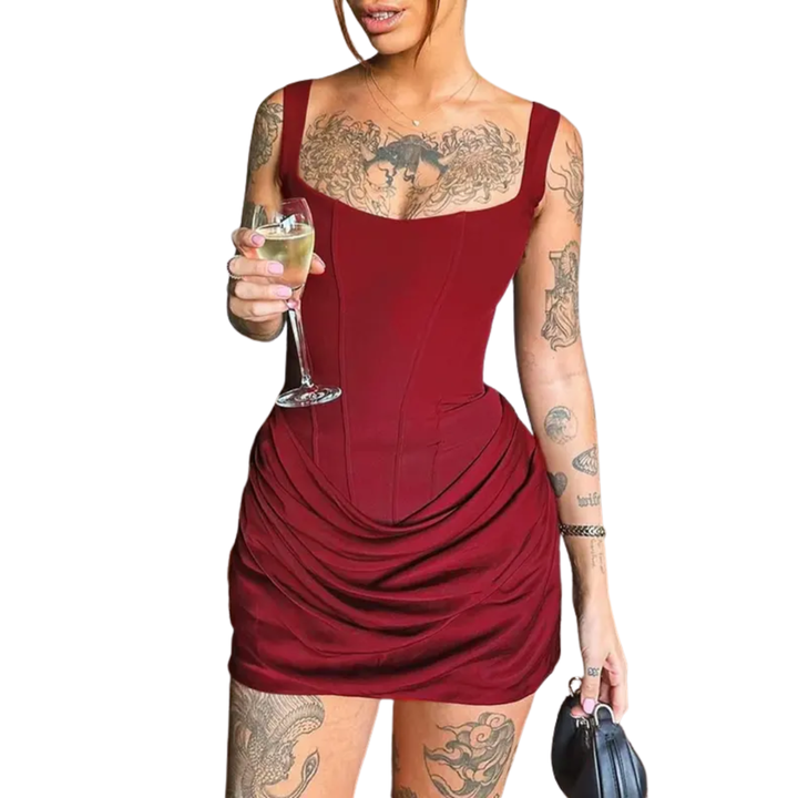 MARIBETH™ – Mini Abito Corsetto Sexy con Coulisse Arricciato