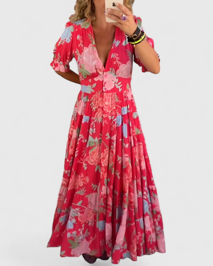 Minelda | Elegante Abito Estivo a V