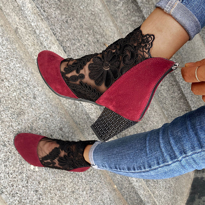 JOLIE™ - Stivali con Tacco e Pizzo Eleganti