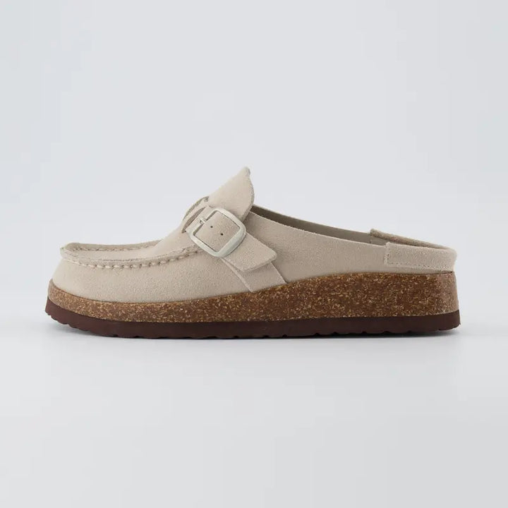 ELIZABETH™ - Zoccoli in Suede con Sottopiede in Sughero per Donna, Casual, Comodi, Slip-On