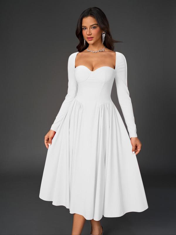 HOLLY™ - Abito A-Line Elegante con Rouches e Scollo a Cuore per Feste