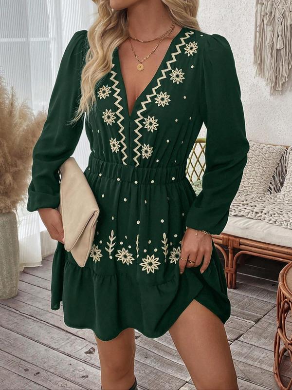 LOTTIE™ - Abito Casual Elegante con Maniche Lunghe Ricamato