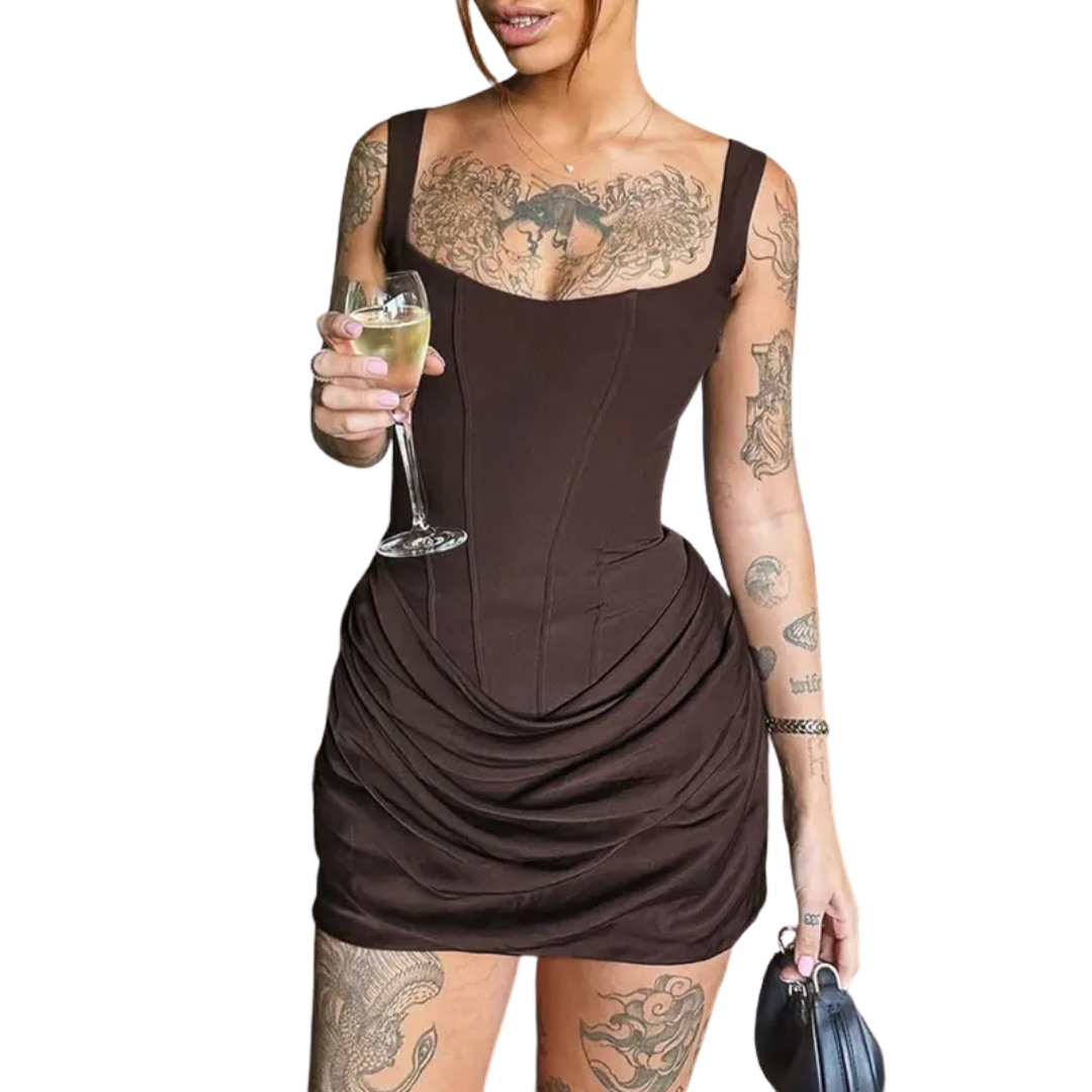 MARIBETH™ – Mini Abito Corsetto Sexy con Coulisse Arricciato