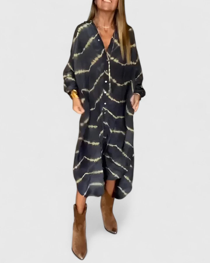 AMELIE | ELEGANTE ABITO MAXI STRIATO BOHO