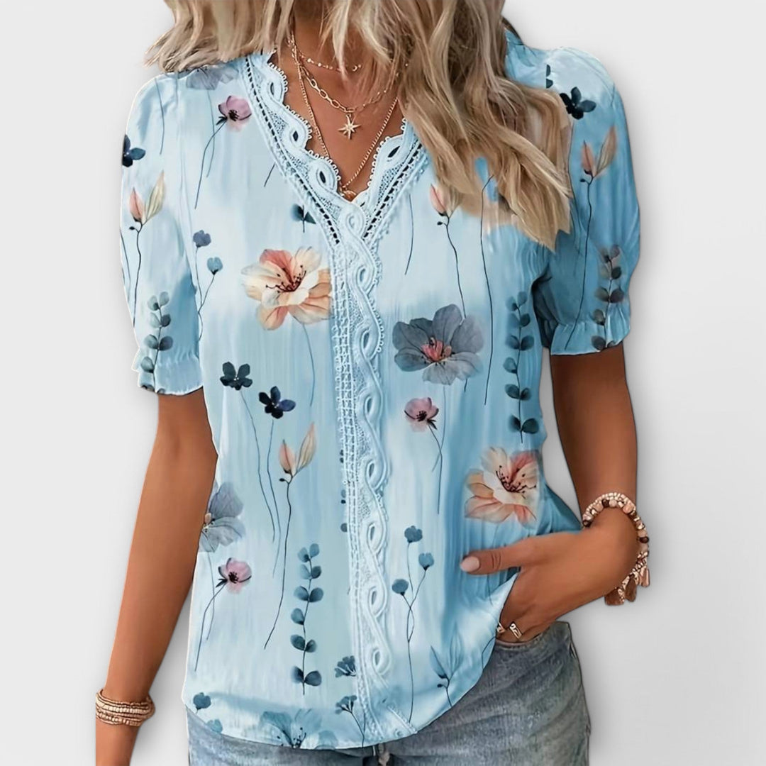 Emily - Blusa alla Moda con Collo Punta
