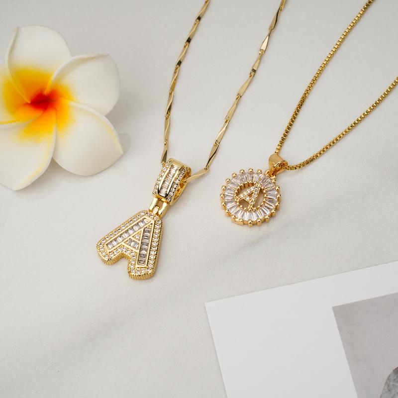 AISHA™ - Elegante Collana con Pendenti a Lettera Iniziale in 2 Pezzi