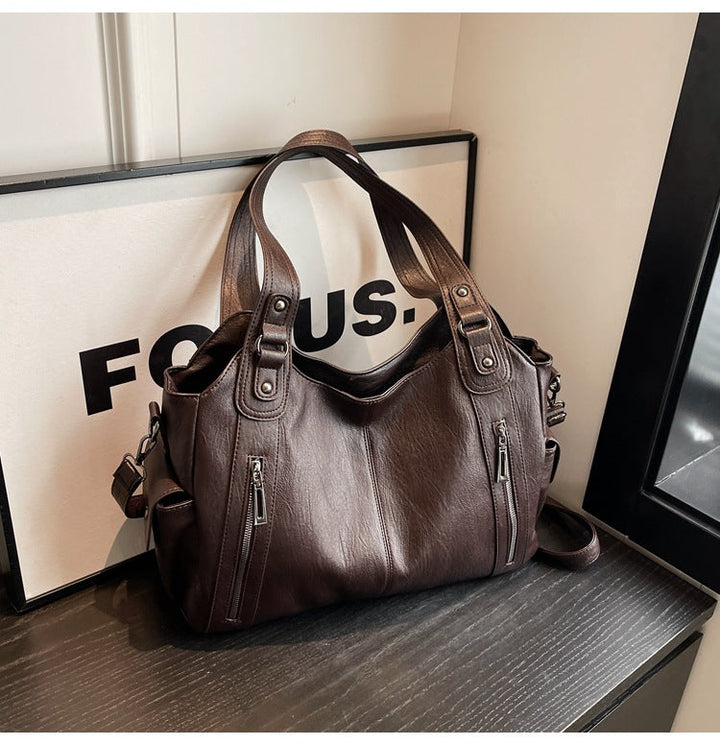 NOEMIE™ - Borsa a Spalla in Pelle Classica