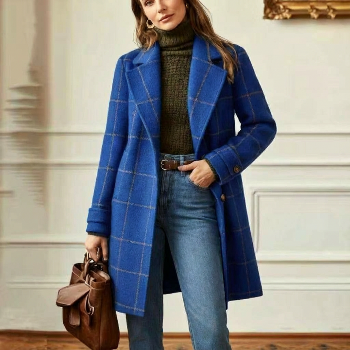 Cambridge – Elegante Cappotto in Lana a Quadri per Donne