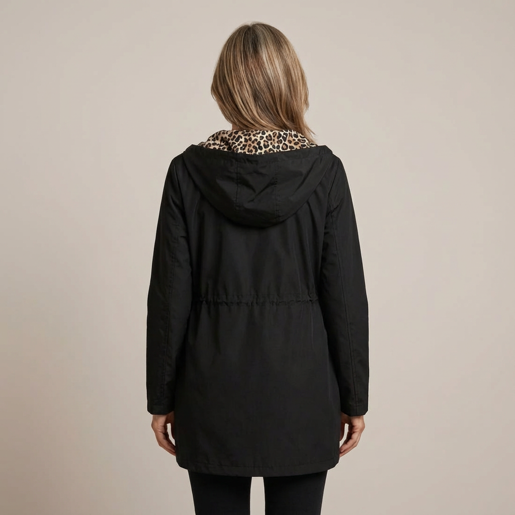 SOPHIA - Cappotto Reversibile con Stampa Leopardata
