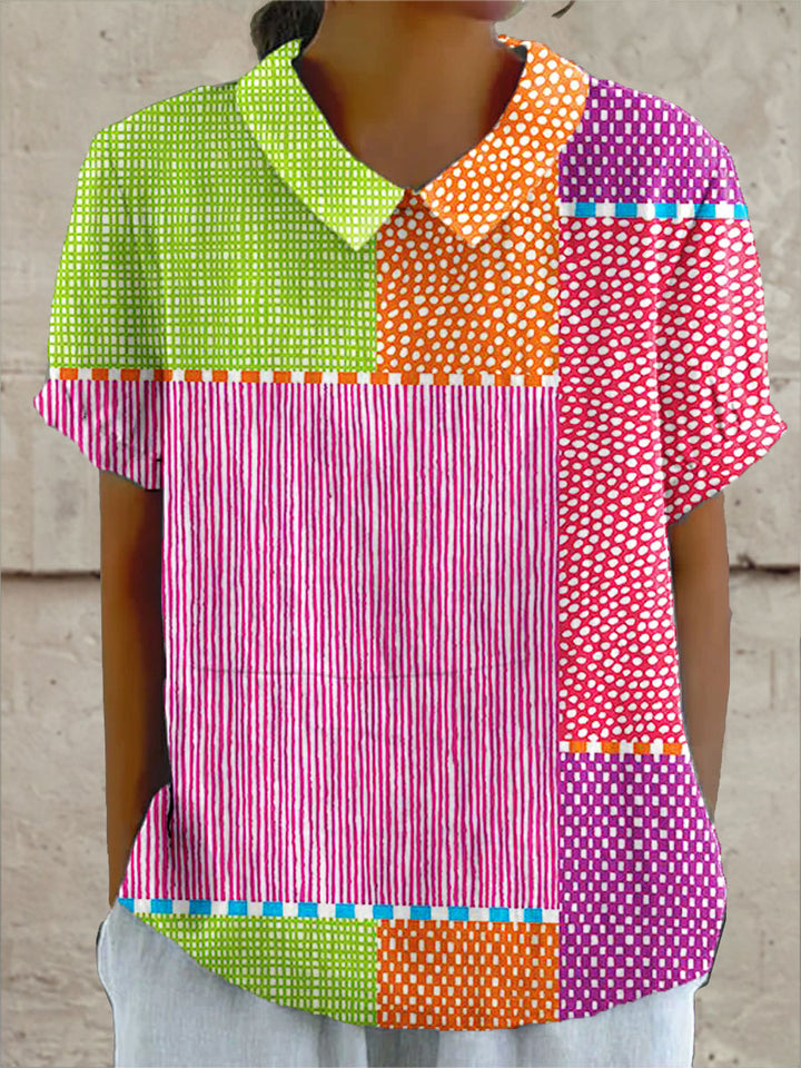 Zoe | Camicia patchwork colorata