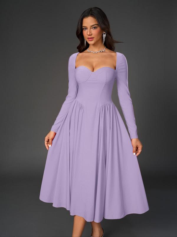 HOLLY™ - Abito A-Line Elegante con Rouches e Scollo a Cuore per Feste