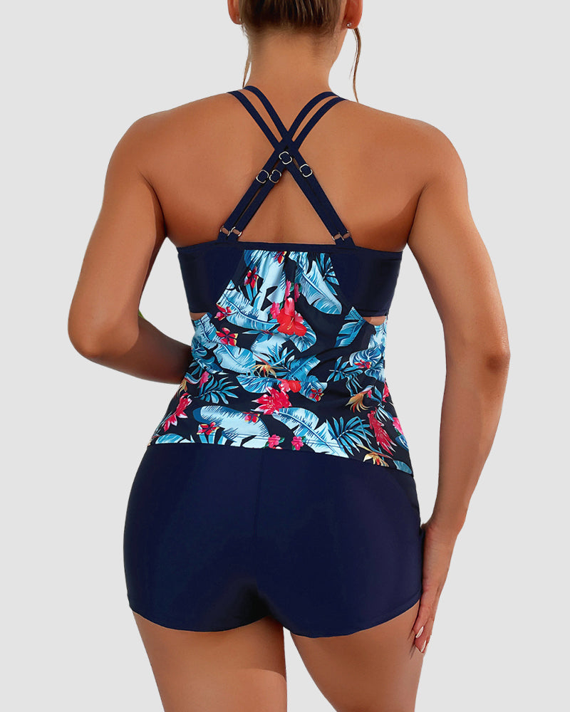 TANKINI COSTUMI DA BAGNO CONTROLLO PANCIA DUE PEZZI BLUSON