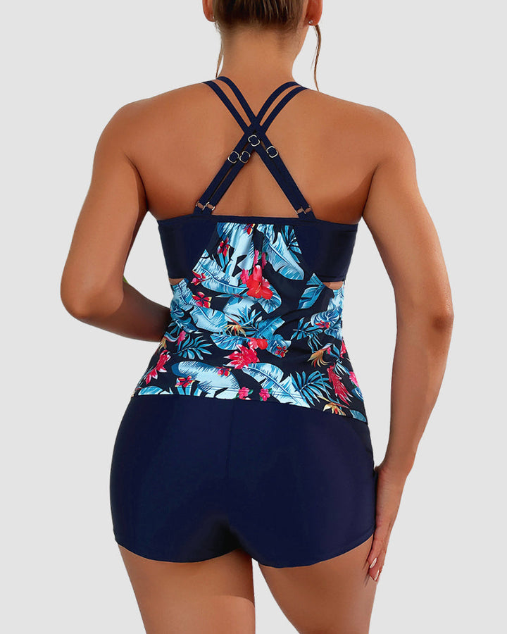 TANKINI COSTUMI DA BAGNO CONTROLLO PANCIA DUE PEZZI BLUSON