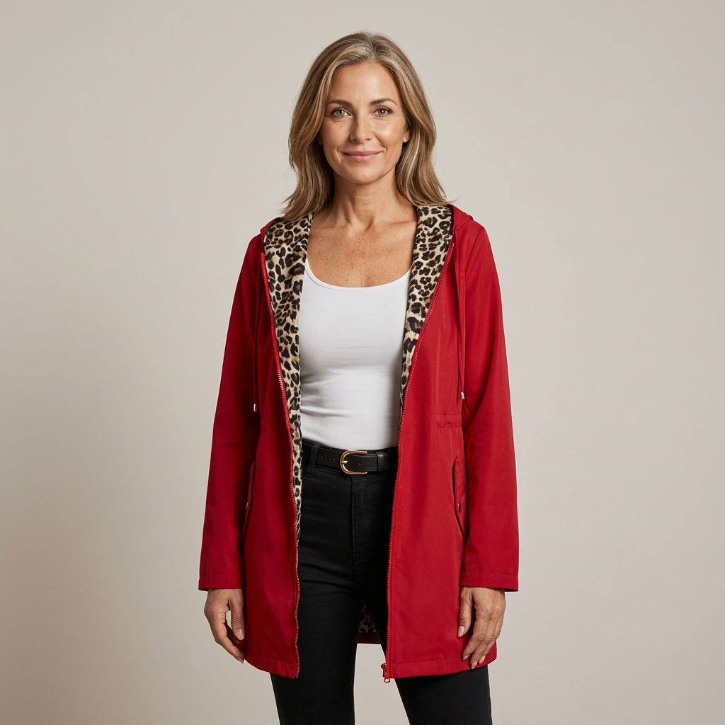 SOPHIA - Cappotto Reversibile con Stampa Leopardata