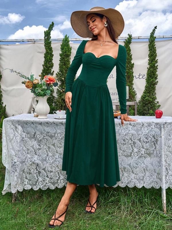 HOLLY™ - Abito A-Line Elegante con Rouches e Scollo a Cuore per Feste
