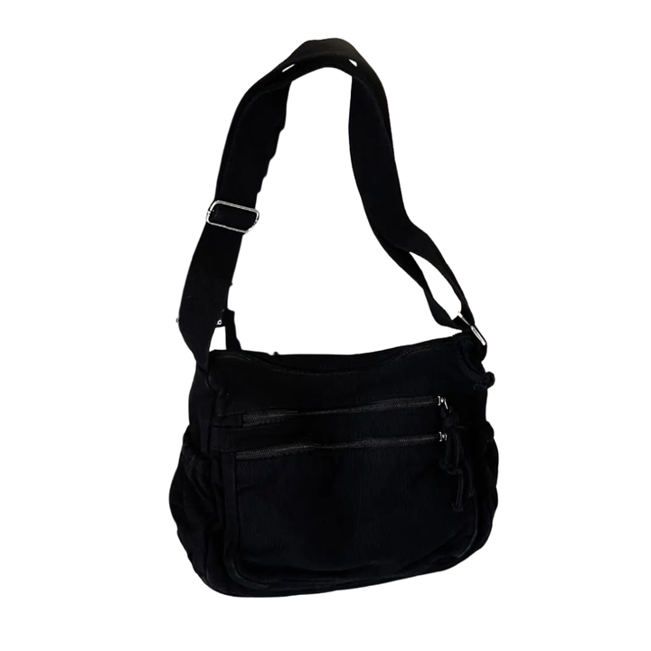 FRANKIE™ – Borsa a Tracolla in Tela Retro con Multi Tasche