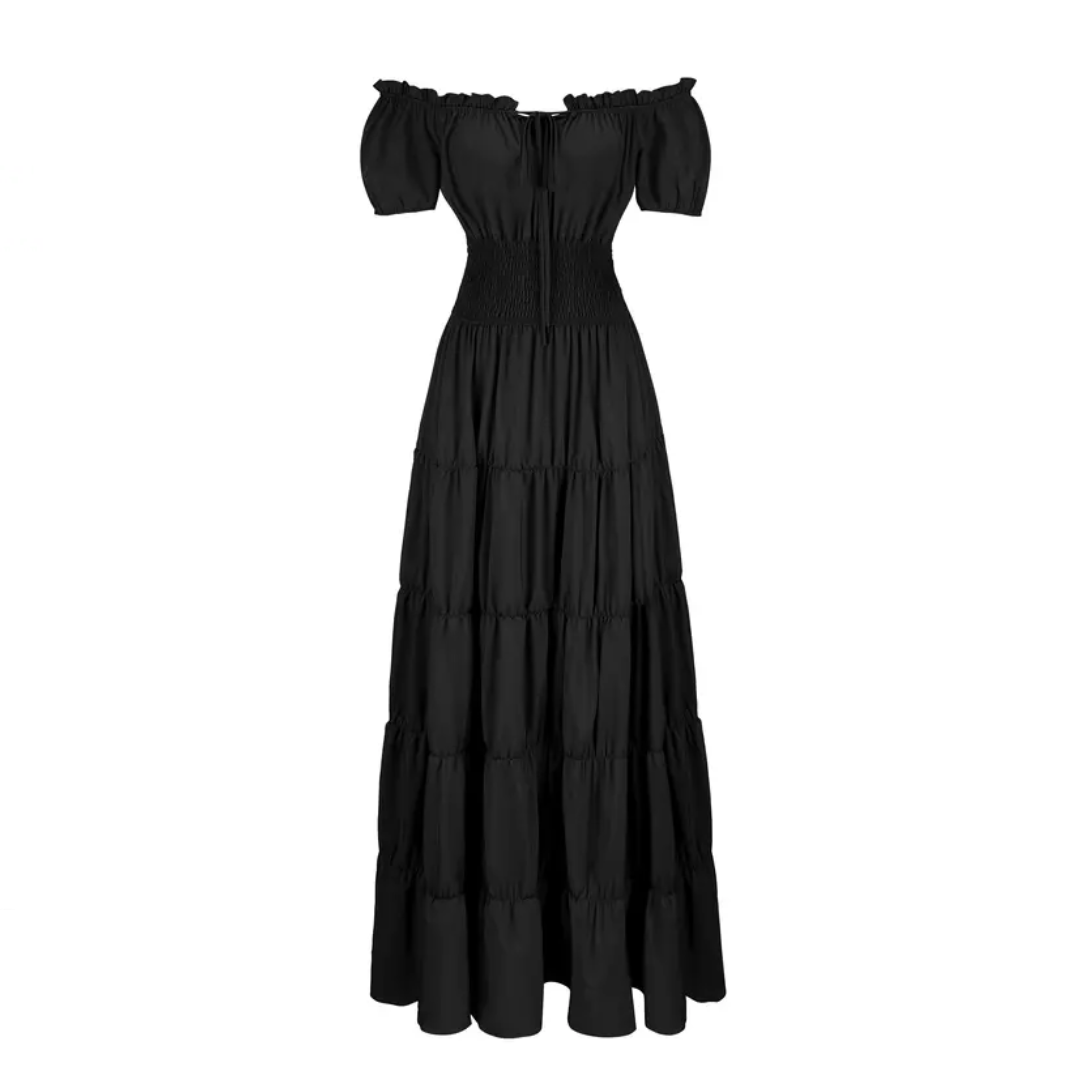 ROWENNA™ – Abito con vita arricciata in stile medievale rinascimentale