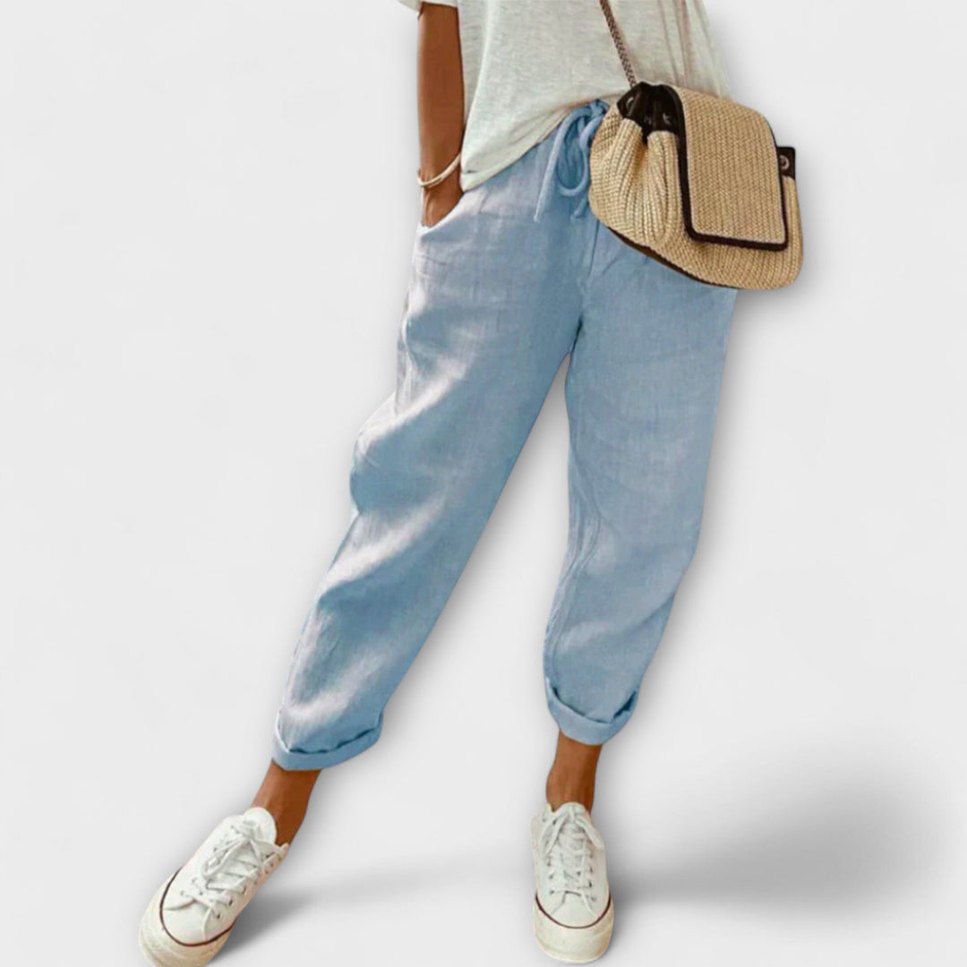 Bibi - Pantaloni di lino alla moda e casual