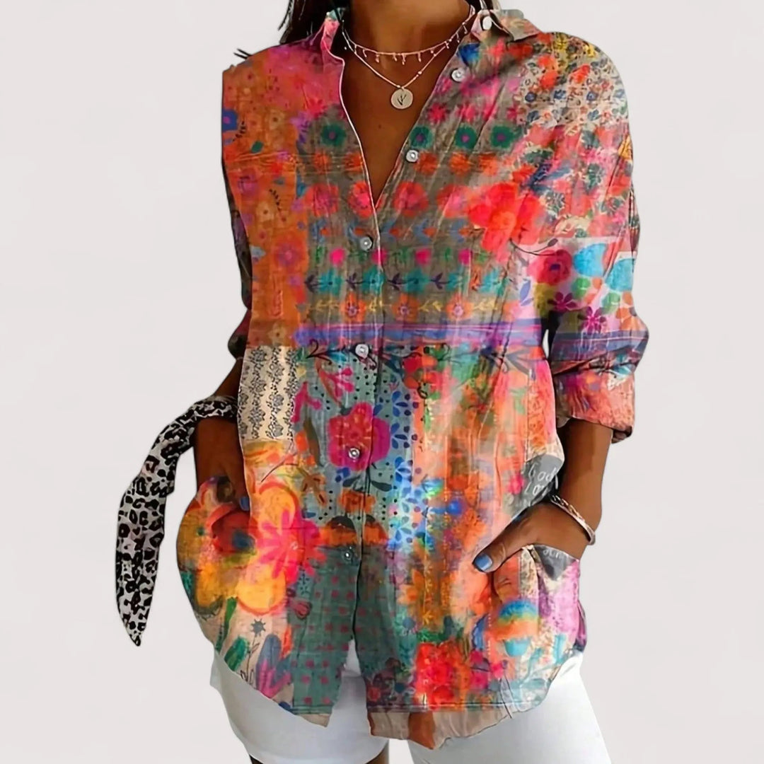 Bunte Bluse Damen | Blumenprint & Lässig Elegant