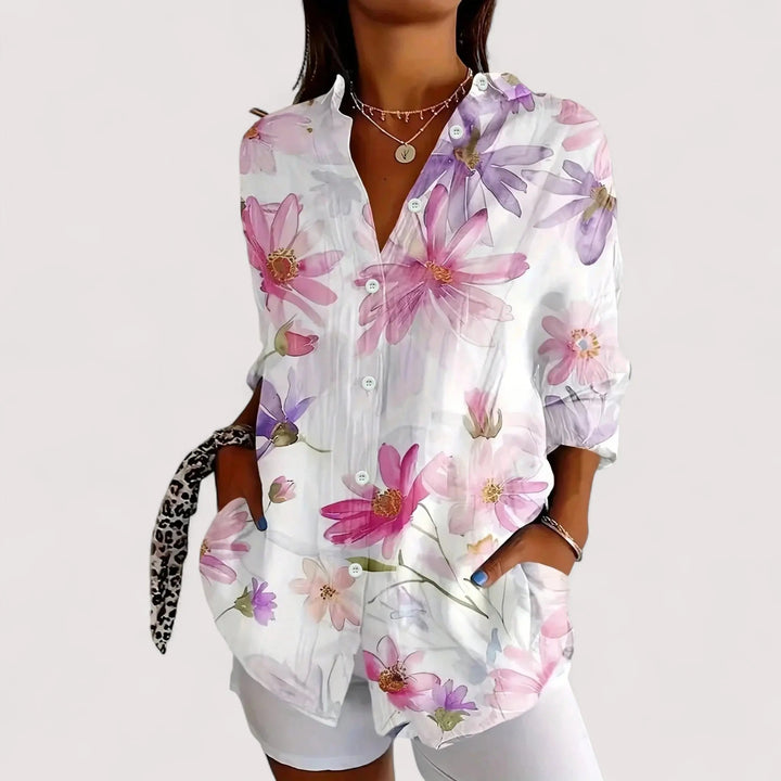 Bunte Bluse Damen | Blumenprint & Lässig Elegant
