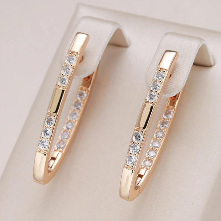 CLARITA™ - Orecchini Eleganti in Zirconia Dorata