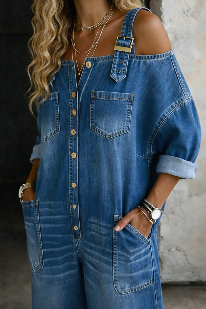 Livia | Tuta Denim Off Shoulder
