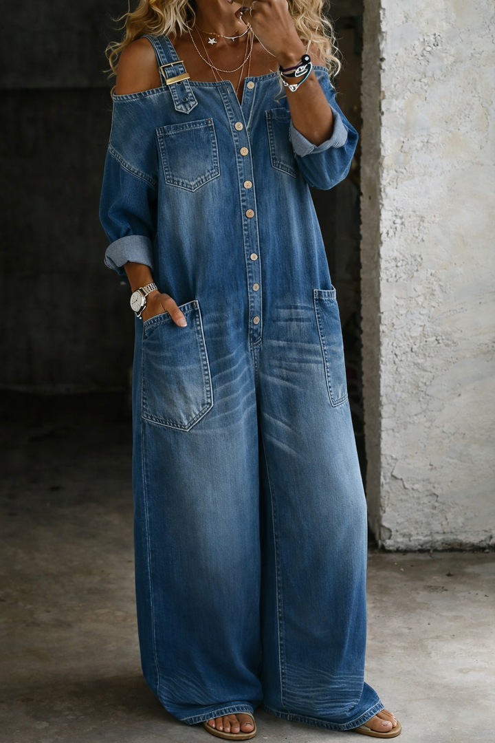 Livia | Tuta Denim Off Shoulder