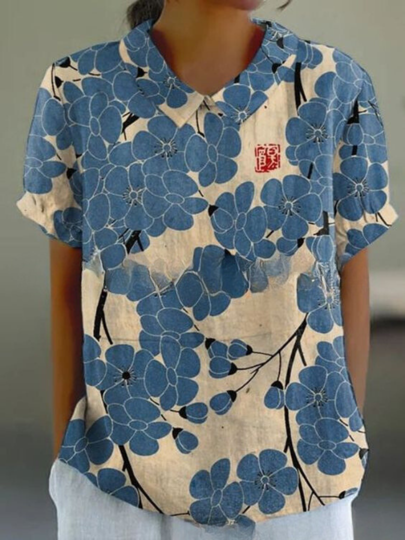 MARLENE™ – Camicia con Stampa Vintage