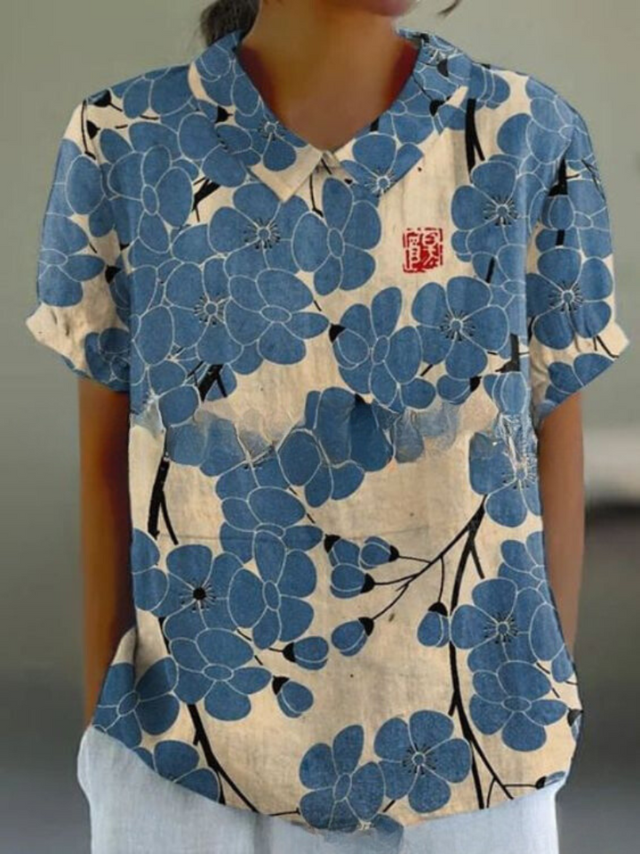MARLENE™ – Camicia con Stampa Vintage