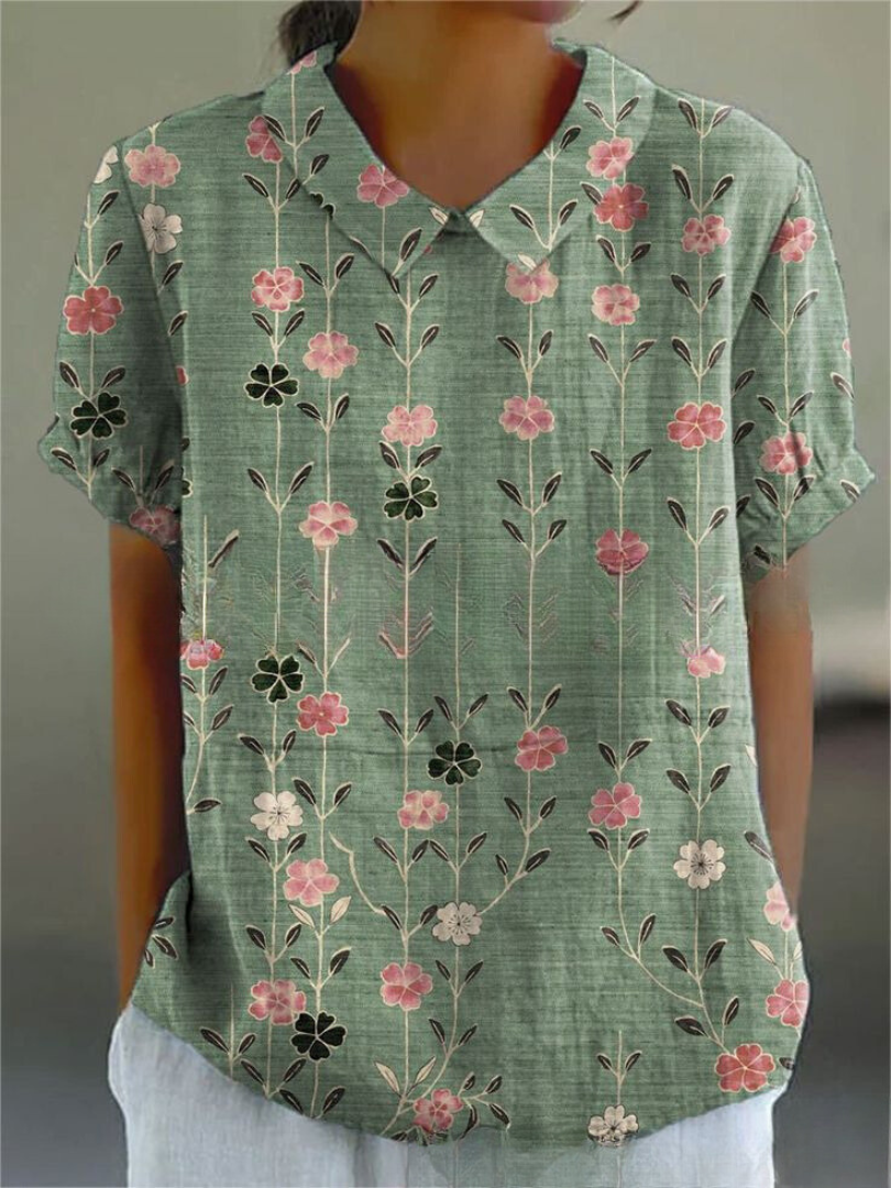 MARLENE™ – Camicia con Stampa Vintage