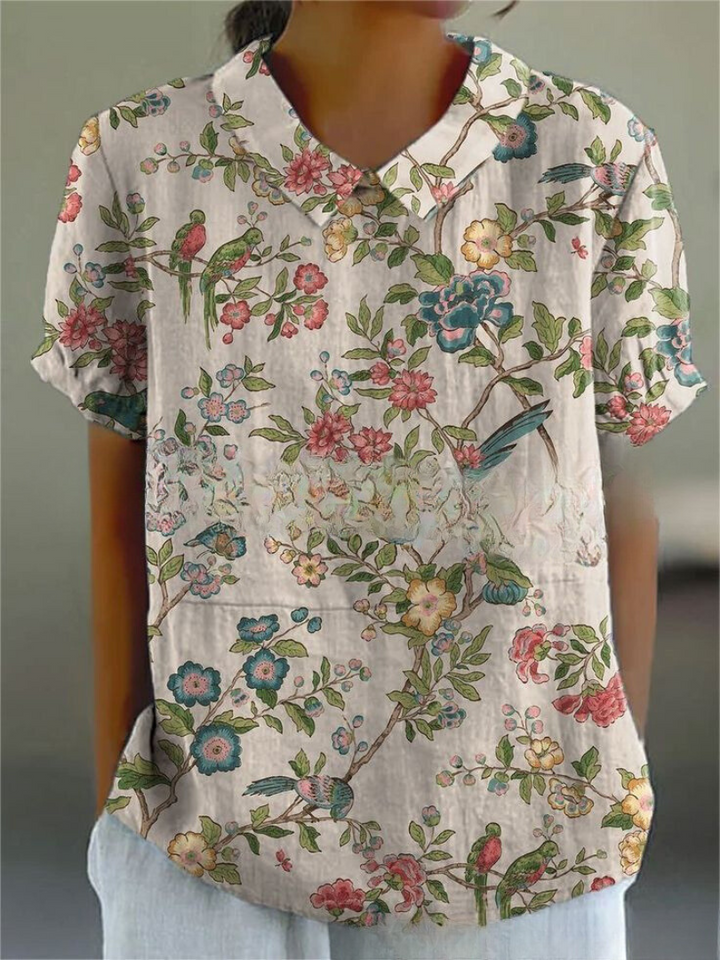 MARLENE™ – Camicia con Stampa Vintage