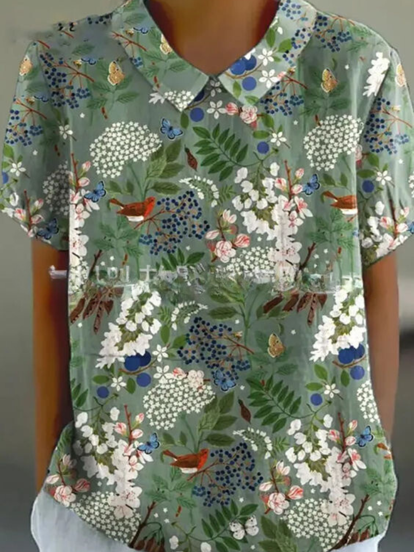 MARLENE™ – Camicia con Stampa Vintage