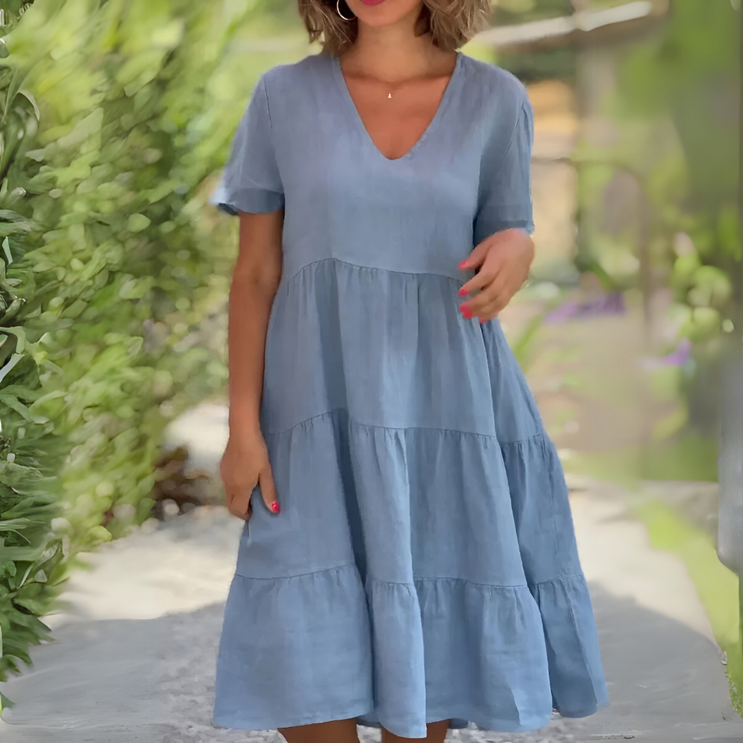 LUCE | ABITO LARGO CON SCOLLATURA A V