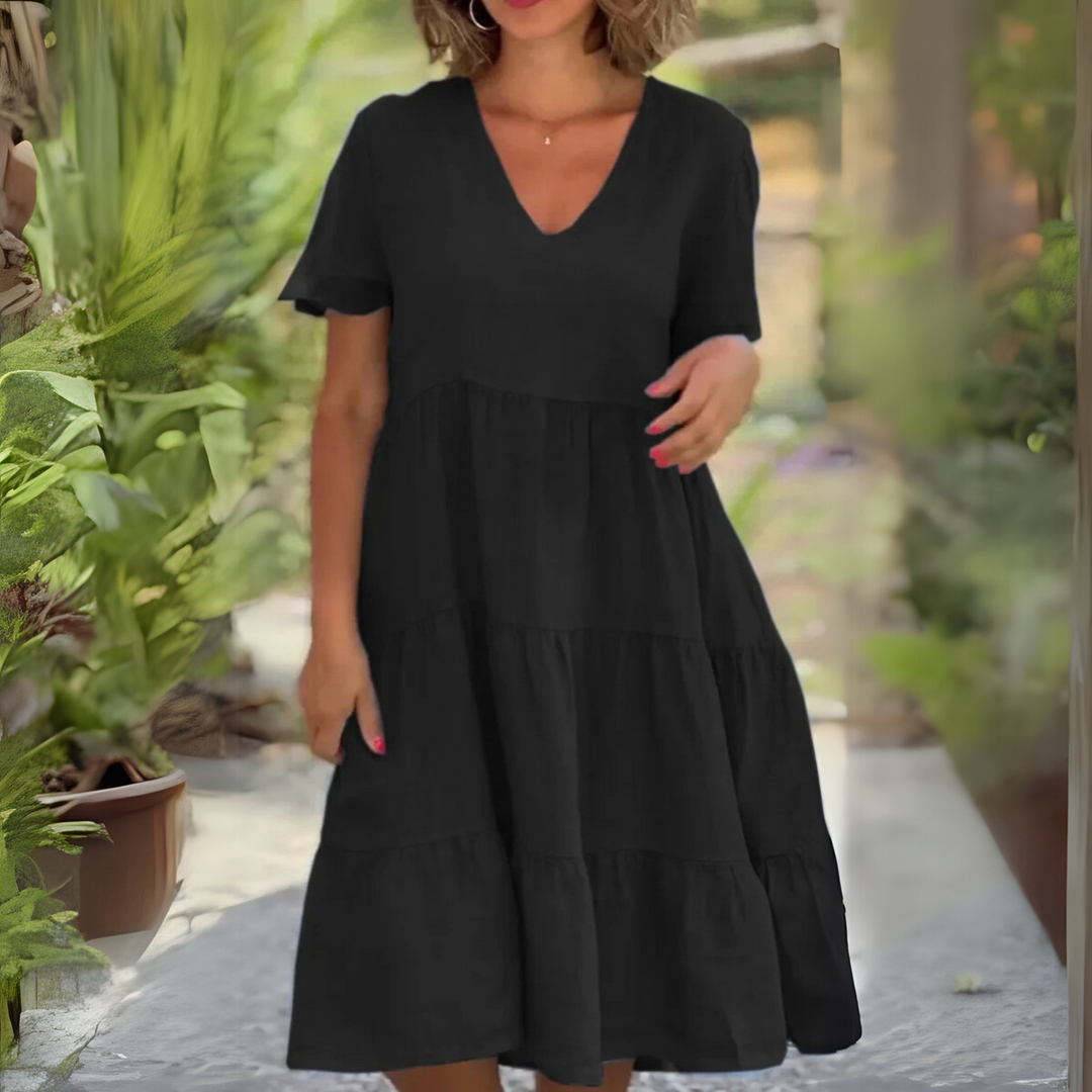LUCE | ABITO LARGO CON SCOLLATURA A V
